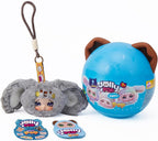 Jolly Pop JollyPop Puppy MiniPop Collectibles for Kids, Keychain Plush Charm Toy Set with IM Card Sticker, Cute Pastel Design