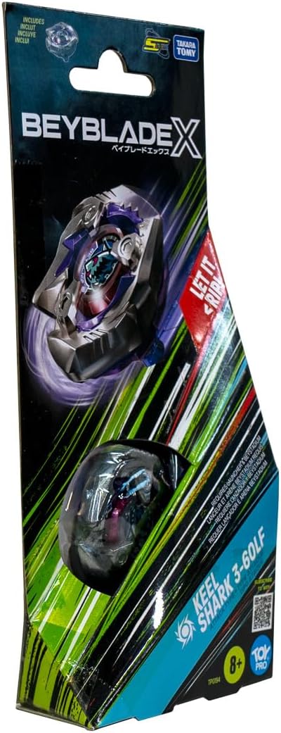 Beyblade Takara Tomy Beyblade X Keel Shark 3-60LF Booster Pack Set, Balance Type Top with Customizable Parts, Bey Toy for 8+ 
