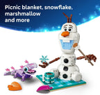 LEGO | Disney Frozen Olaf and Bruni's Picnic Fun Toy - Snowman Figure w/a Picnic Blanket & Accessories - DIY Bedroom