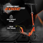 Spartan Edge 200 mm Folding Kick Scooter for Kids & Teens SP-7077 - Big PU Wheels, ABEC-7 Performance Bearings