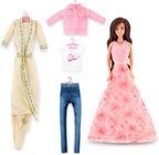 Fulla Doll with Dress-Up Closet, Mix-and-Match Outfits, Storage Compartments Pretend Play Fashion Wardrobe for Girls