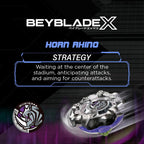 Takara Tomy Beyblade X Horn Rhino 3-80S Booster Pack Set, Balance Type Top with Customizable Parts, Bey Toy for 8+ Year