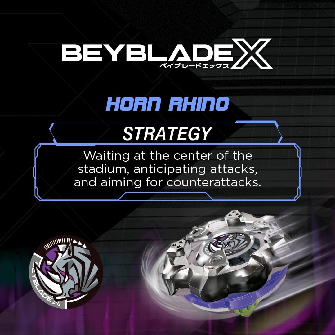 Takara Tomy Beyblade X Horn Rhino 3-80S Booster Pack Set, Balance Type Top with Customizable Parts, Bey Toy for 8+ Year