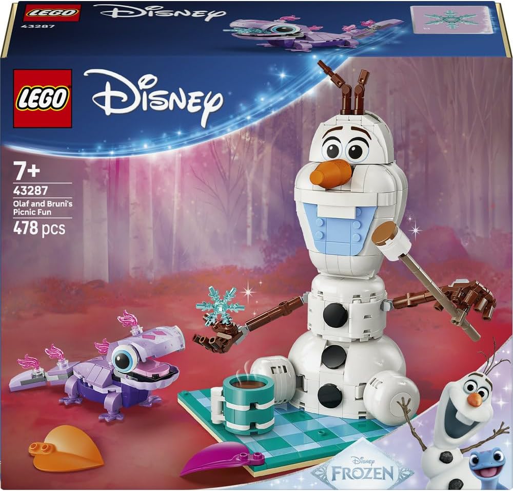 LEGO | Disney Frozen Olaf and Bruni's Picnic Fun Toy - Snowman Figure w/a Picnic Blanket & Accessories - DIY Bedroom