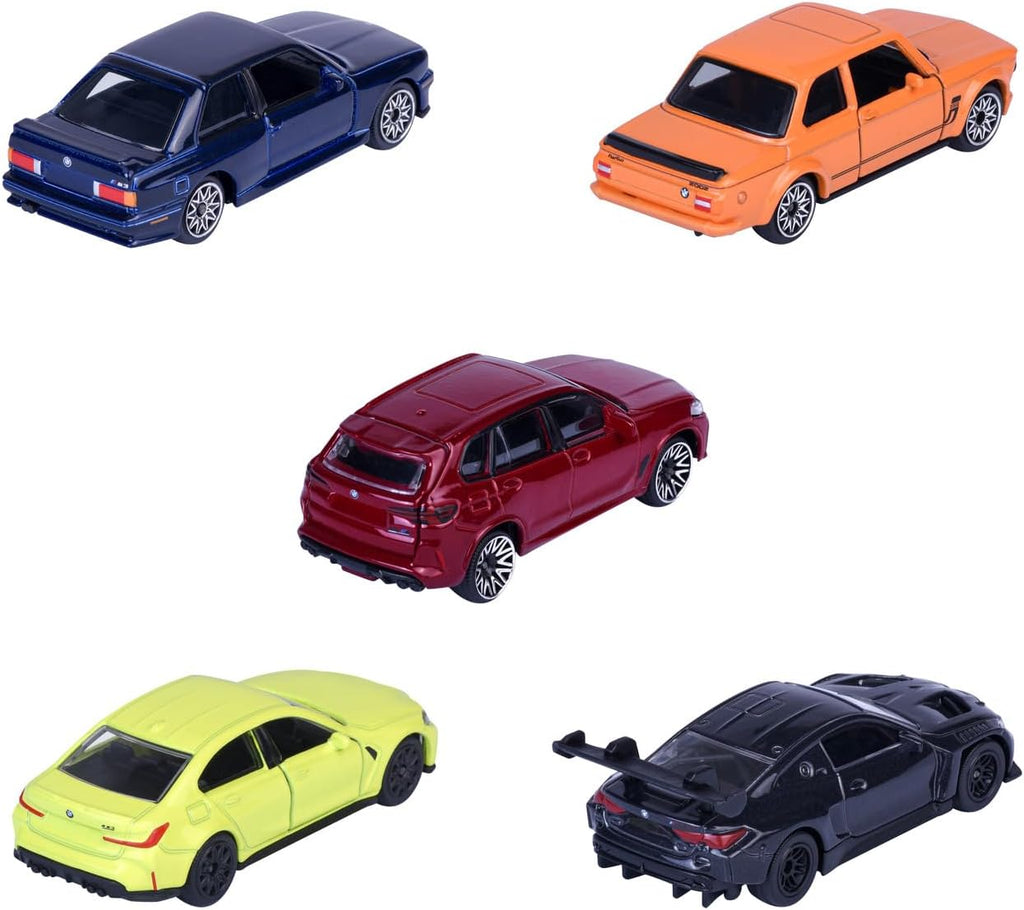 Majorette BMW Giftpack 5 Metal Cars 7.5 cm Set of 5 BMW Vehicles with 2 Exclusive Models