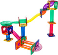 PicassoTiles 50pcs Magnetic Tiles Marble Run for Kids Race Track Toy Marble Maze Sensory Toys for Toddlers STEM Educational Set Magnet Building Blocks Construction Building Tiles Boys Girls 3+ PTG50 50 Piece Marble Run