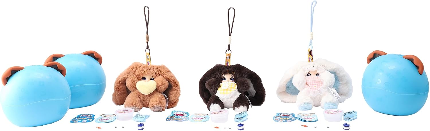 JollyPop Puppy FunPop S1 for Kids, Collectible Plush Toy Includes Plush Charm, Dress-Up Accessories, Character Cards