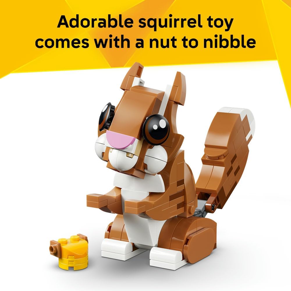 LEGO Creator 3in1 Cute Animals: Playful Puppy Dog Toy - Pet Animal Figure Transforms into a Squirrel or Duck - Creative