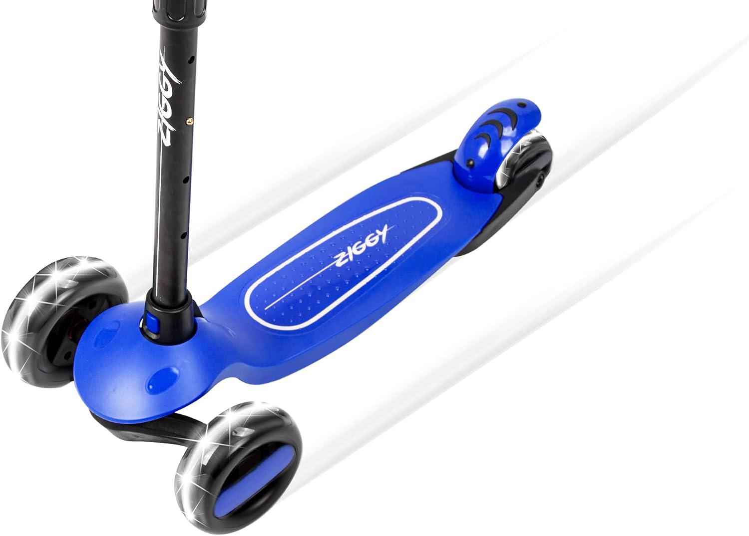 ZIGGY 3-Wheel Tilt Scooter for Kids Ages 2-10 | Red Kick Scooter with LED Light-Up Wheels, 4-Height Adjustable