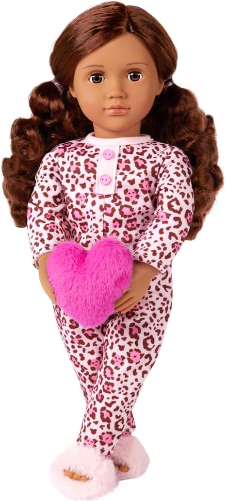 Our Generation Doll w/Leopard Pajama & Heart Pillow, Gracia