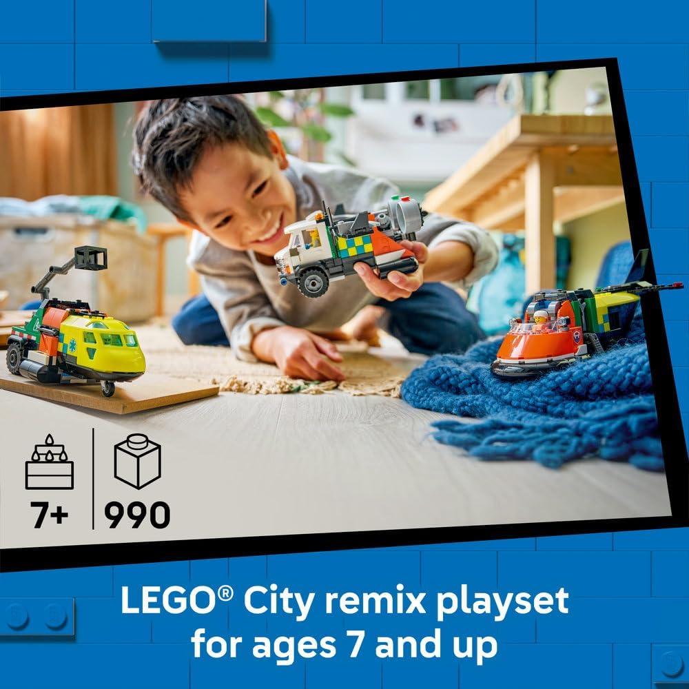 LEGO City Airplane, Service Truck & Hovercraft Remix 60505