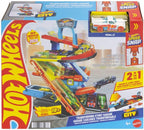 Hot Wheels City Toy Car Track Set, Transforming Stunt Garage Playset & 1