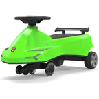 Lamborghini Swing Car Ride On with Lights and Sounds, 360 Rotation, Movable Rear Wing