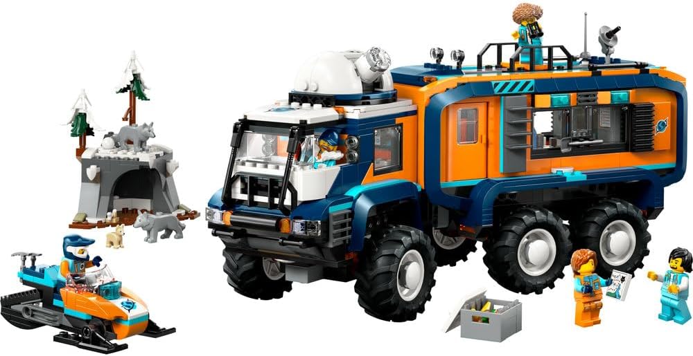 LEGO City Arctic Explorer Science Lab Truck Toy - Exploration Vehicle with Steering & Suspension - incl. a Snowscooter