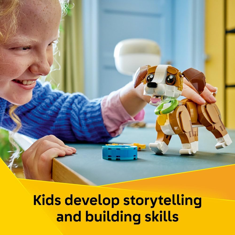 LEGO Creator 3in1 Cute Animals: Playful Puppy Dog Toy - Pet Animal Figure Transforms into a Squirrel or Duck - Creative