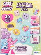 Care Bears 3D Sticker Maker Refill Pack, Make 30+ Shaker Stickers with Gems, Sprinkles &