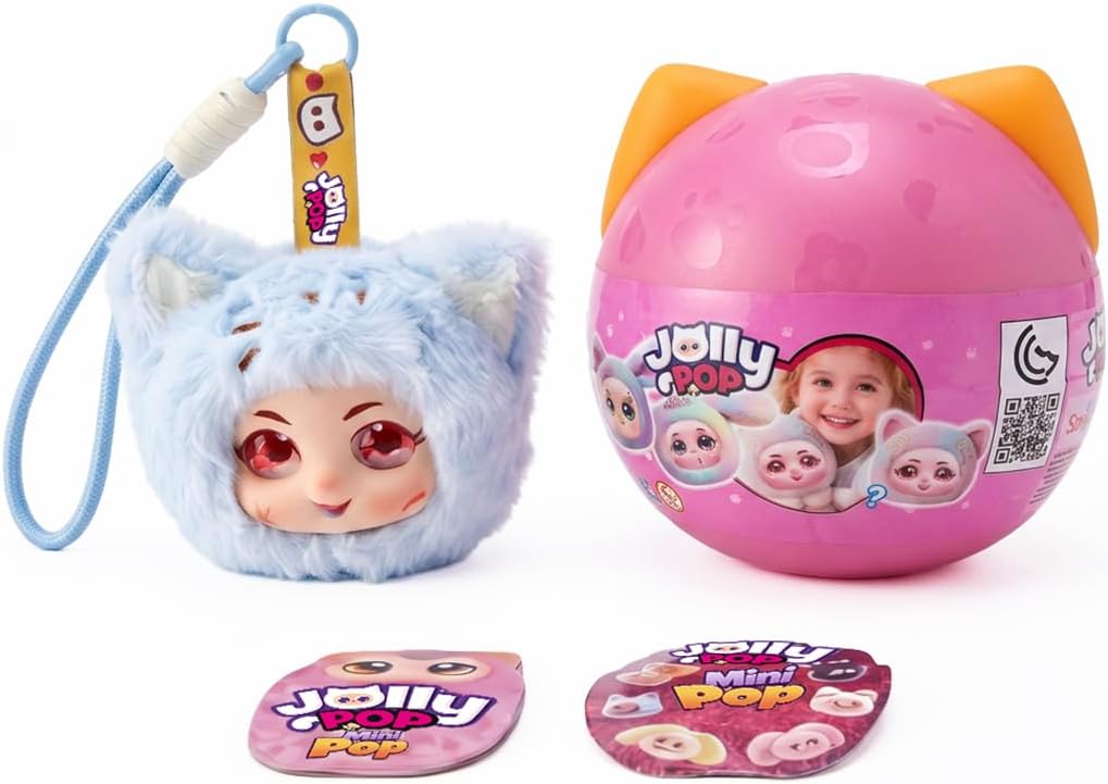 Jolly Pop JollyPop Kitten MiniPop Collectibles for Girls, Toy Figure Keychain Charm Set with IM Card Sticker & Cute Kitty Dol