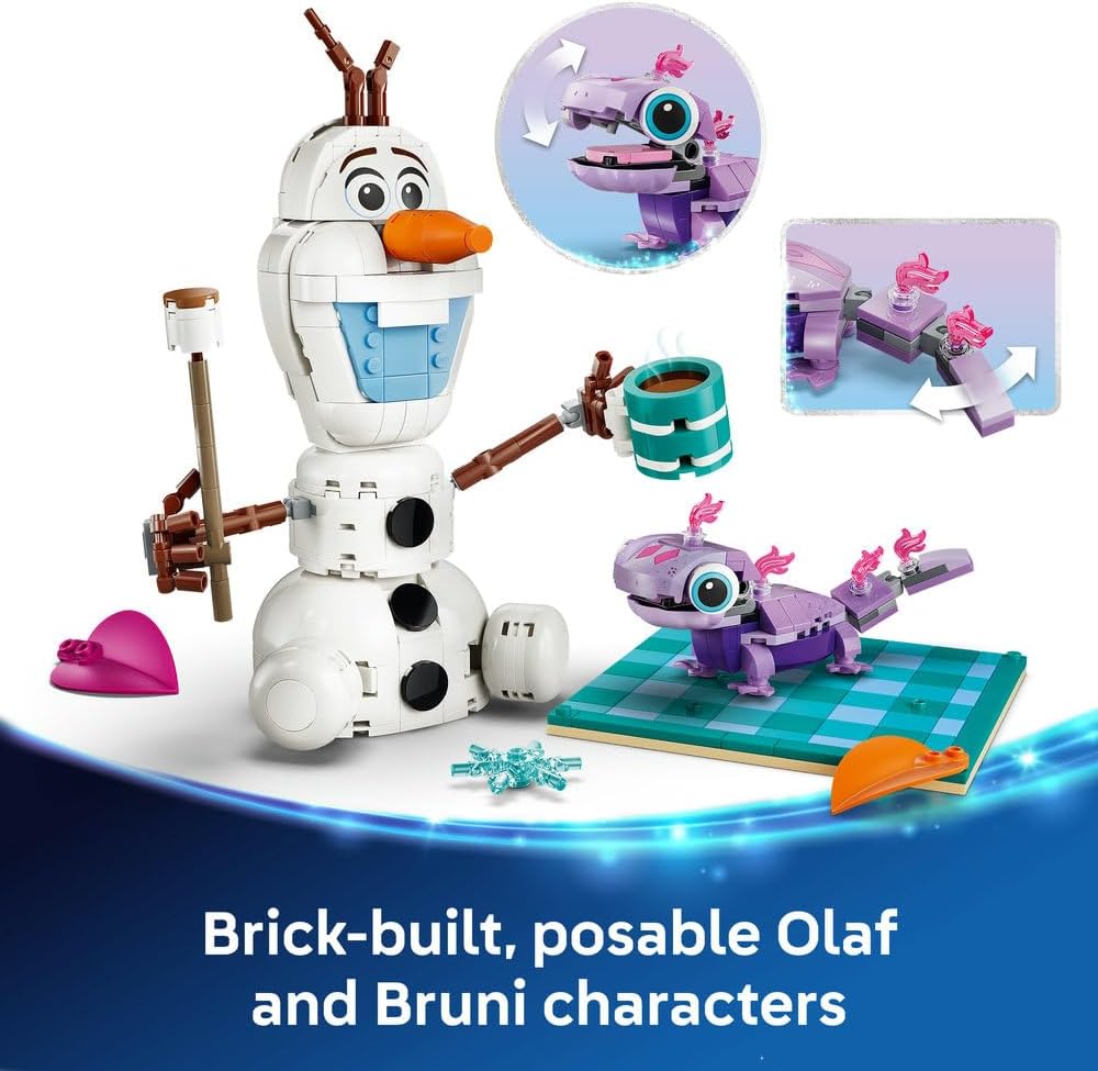 LEGO | Disney Frozen Olaf and Bruni's Picnic Fun Toy - Snowman Figure w/a Picnic Blanket & Accessories - DIY Bedroom