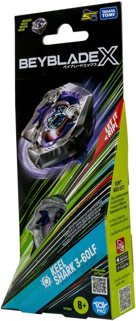 Takara Tomy Beyblade X Keel Shark 3-60LF Booster Pack Set, Balance Type Top with Customizable Parts, Bey Toy for 8+
