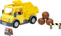 BlueY Dump Truck, with Exclusive Figurines with His Protective Helmet and Mud Covered