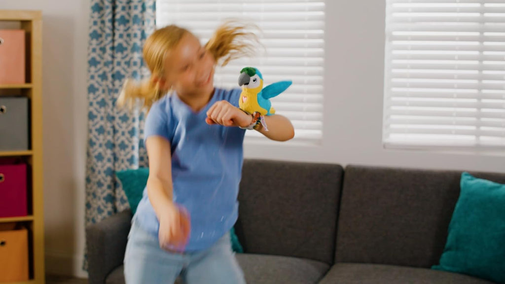 Blue Parrot - Interactive Talking Plush Bird Toy for Kids Repeats Words Sings and Flaps Wings Rechargeable Educational