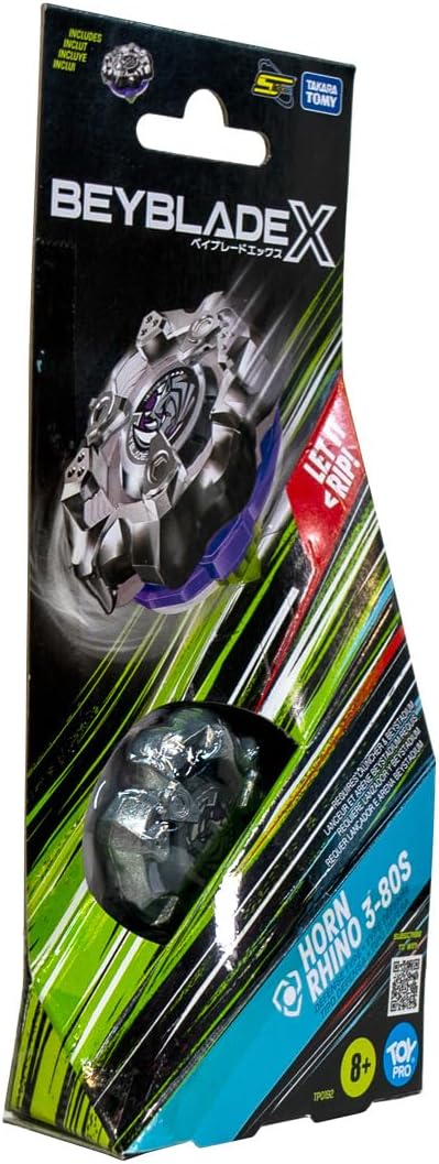 Beyblade Takara Tomy Beyblade X Horn Rhino 3-80S Booster Pack Set, Balance Type Top with Customizable Parts, Bey Toy for 8+ Y