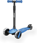 ZIGGY 3-Wheel Tilt Scooter for Kids Ages 2-10 | Red Kick Scooter with LED Light-Up Wheels, 4-Height Adjustable