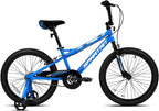 Spartan 20" Cyclone Kids Bicycle with Training Wheels – Steel Frame, Adjustable Seat & Handlebar – First Big Bike for Boys Ages 6 to 9 – Frame with Racing Graphics