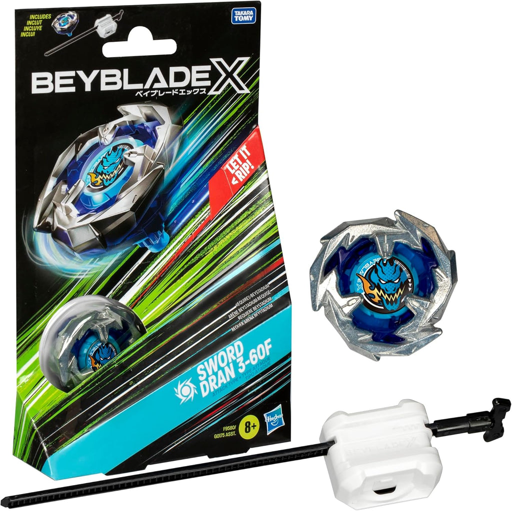 Beyblade X Sword Dran 3-60F Starter Pack Set with Attack Type Right-Spinning Top and Launcher; Battling Top Toys for 8…