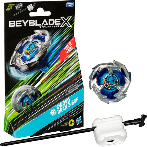 Beyblade X Sword Dran 3-60F Starter Pack Set with Attack Type Right-Spinning Top and Launcher; Battling Top Toys for 8…