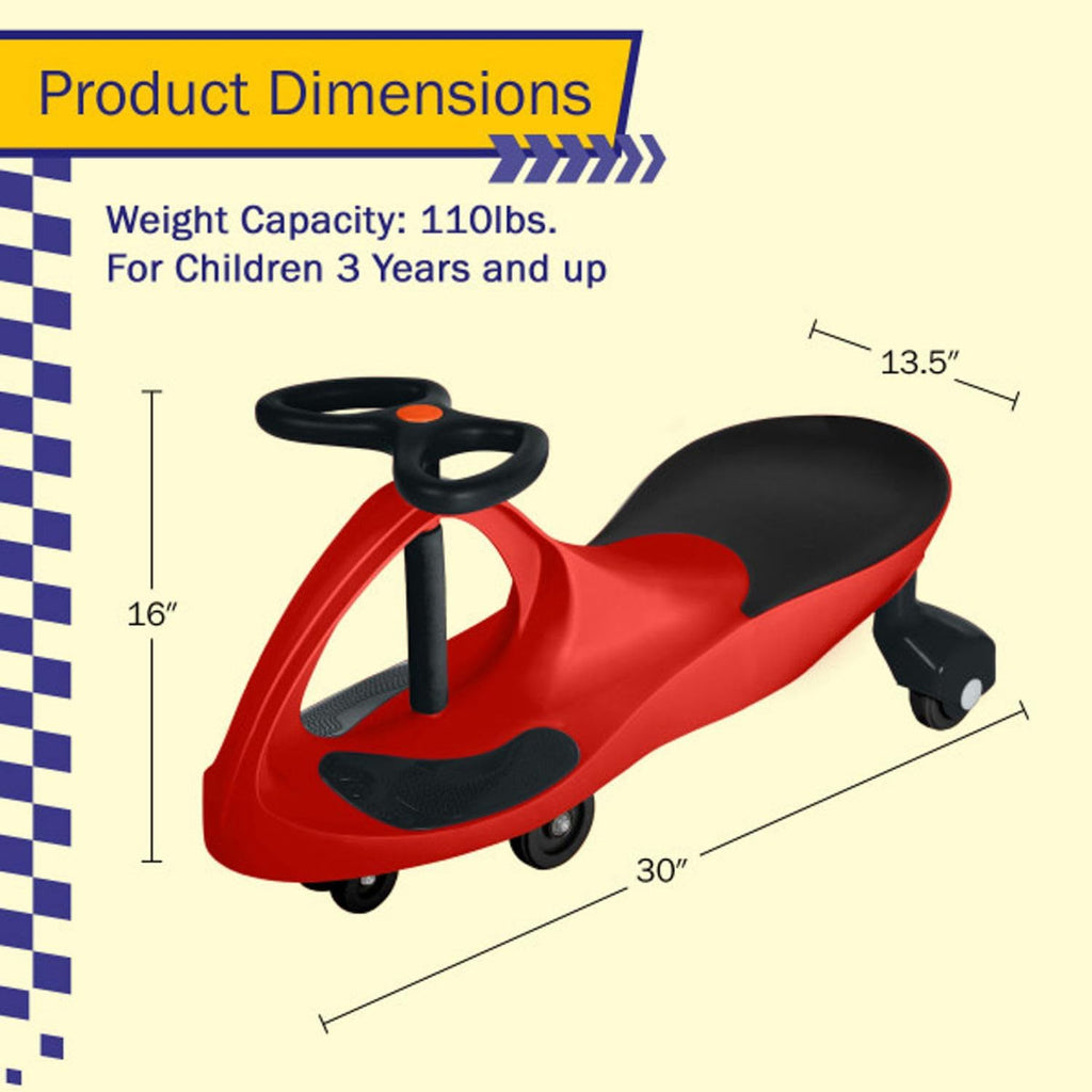 Wiggle Car - Ride on Toy for Ages 3 and Up - Toddler Ride on Toys with no Batteries, Gears, or Pedals Just Twist, Wiggle, and Go by Lil’ Rider (Red)
