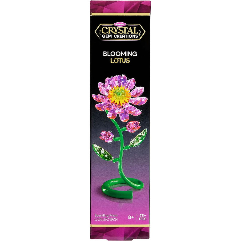 RoseArt Crystal Gem Creations Blooming Lotus Flower Kit, 75+ Pieces, Great for Adults, Tweens and Children Ages 8+
