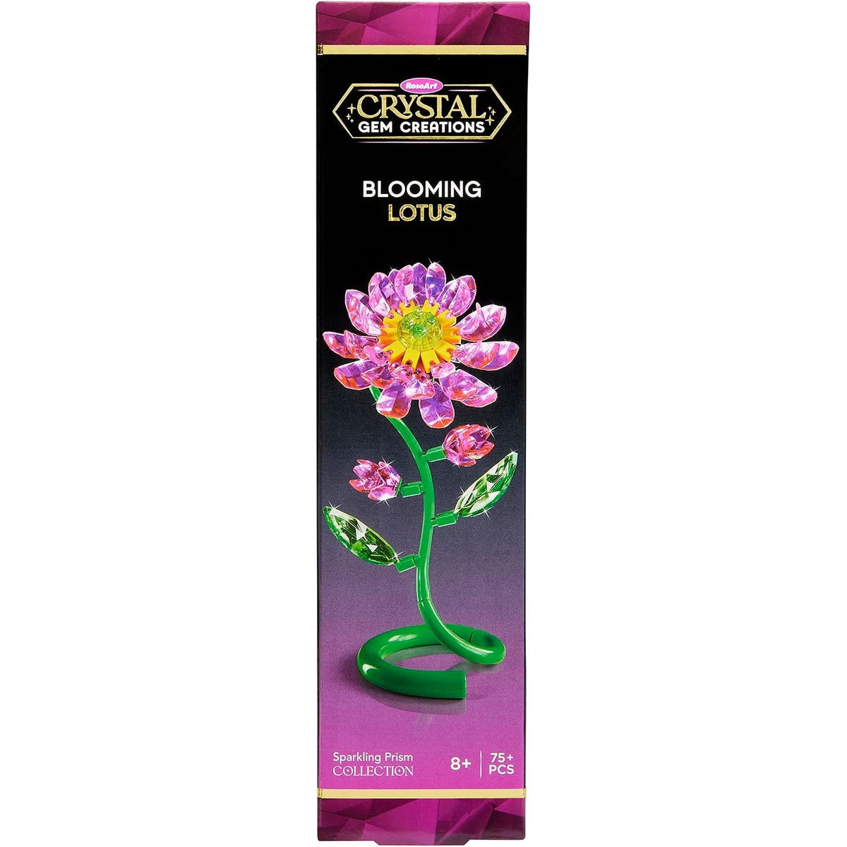 RoseArt Crystal Gem Creations Blooming Lotus Flower Kit, 75+ Pieces, Great for Adults, Tweens and Children Ages 8+