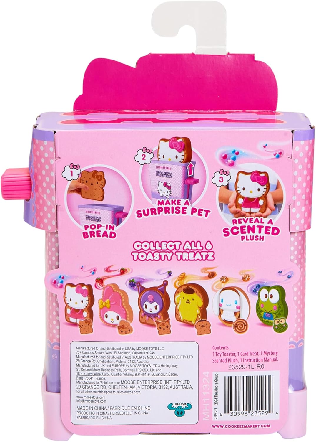 Cookeez Makery Hello Kitty and Friends Toasty Treatz Toaster | Squishy, Scented Plush Surprise | Pop-in-Bread, 6 Collectible 