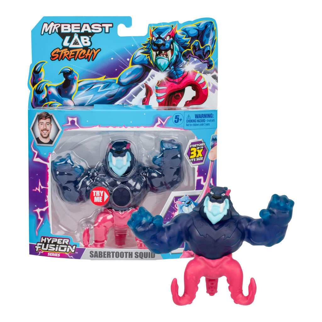 MrBeast Lab - Hyper Fusion Stretchy Hero, Sabertooth Squid