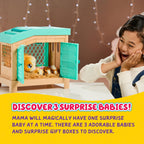 Little Live Pets Mama Surprise Guinea Pig Plush Toy, Interactive Stuffed Guinea Pig Hutch and 3 Babies, Animal Plush with 20+ Sounds, Toys for Ages 4+