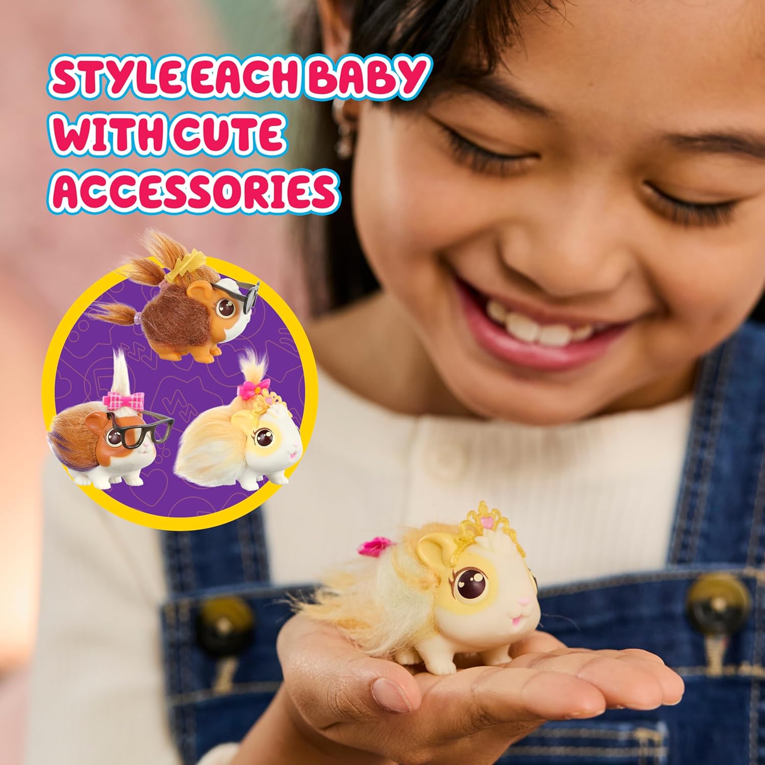 Little Live Pets Mama Surprise Guinea Pig Plush Toy, Interactive Stuffed Guinea Pig Hutch and 3 Babies, Animal Plush with 20+ Sounds, Toys for Ages 4+