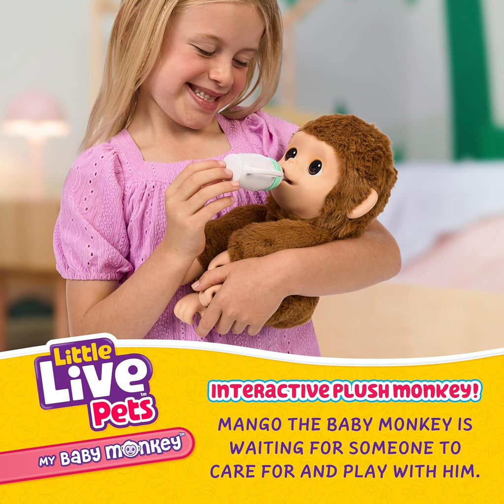 Little Live Pets My Baby Monkey Mango, 50+ Sounds and Reactions