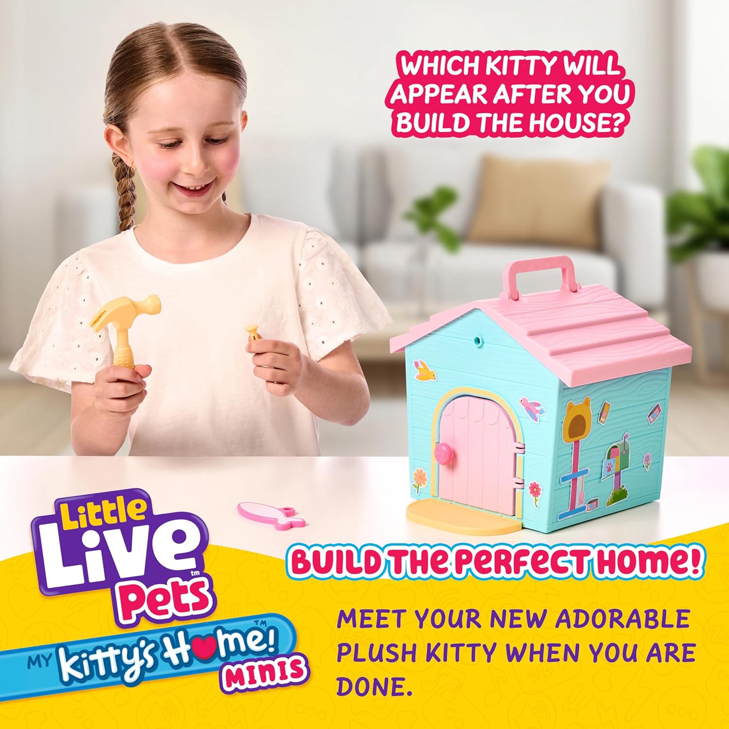 Little Live Pets My Kitty's Home Mini Playset, Mystery Kitty Plush Reveal