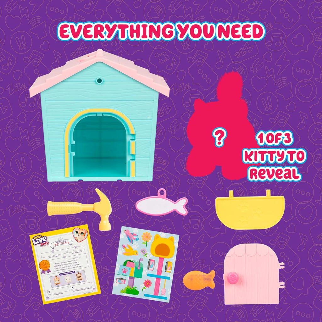 Little Live Pets My Kitty's Home Mini Playset, Mystery Kitty Plush Reveal