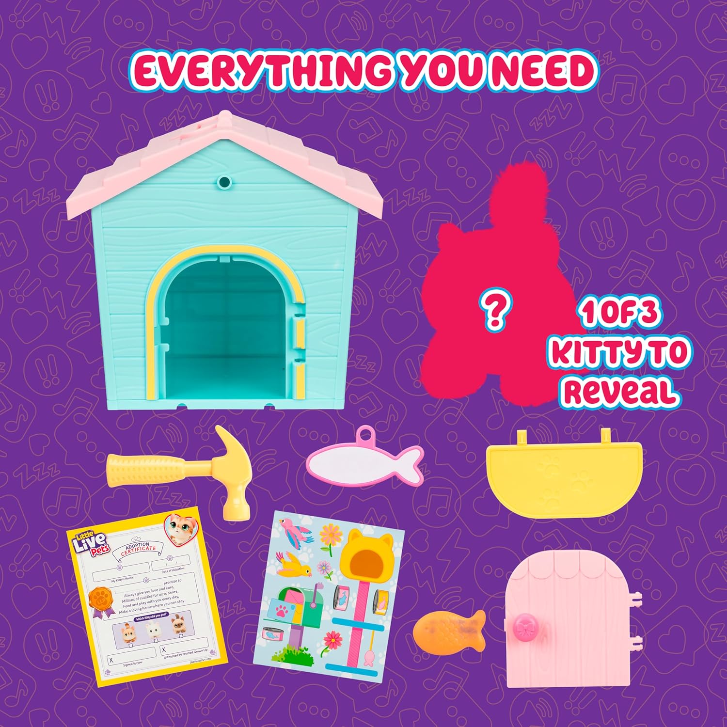 Little Live Pets My Kitty's Home Mini Playset, Mystery Kitty Plush Reveal
