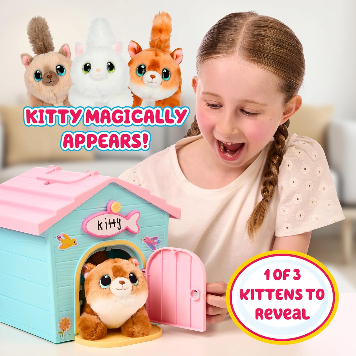 Little Live Pets My Kitty's Home Mini Playset, Mystery Kitty Plush Reveal