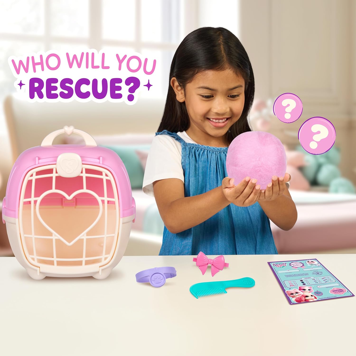 SCRUFFALUVS Pink Surprise Pet, Mystery Plush Toys