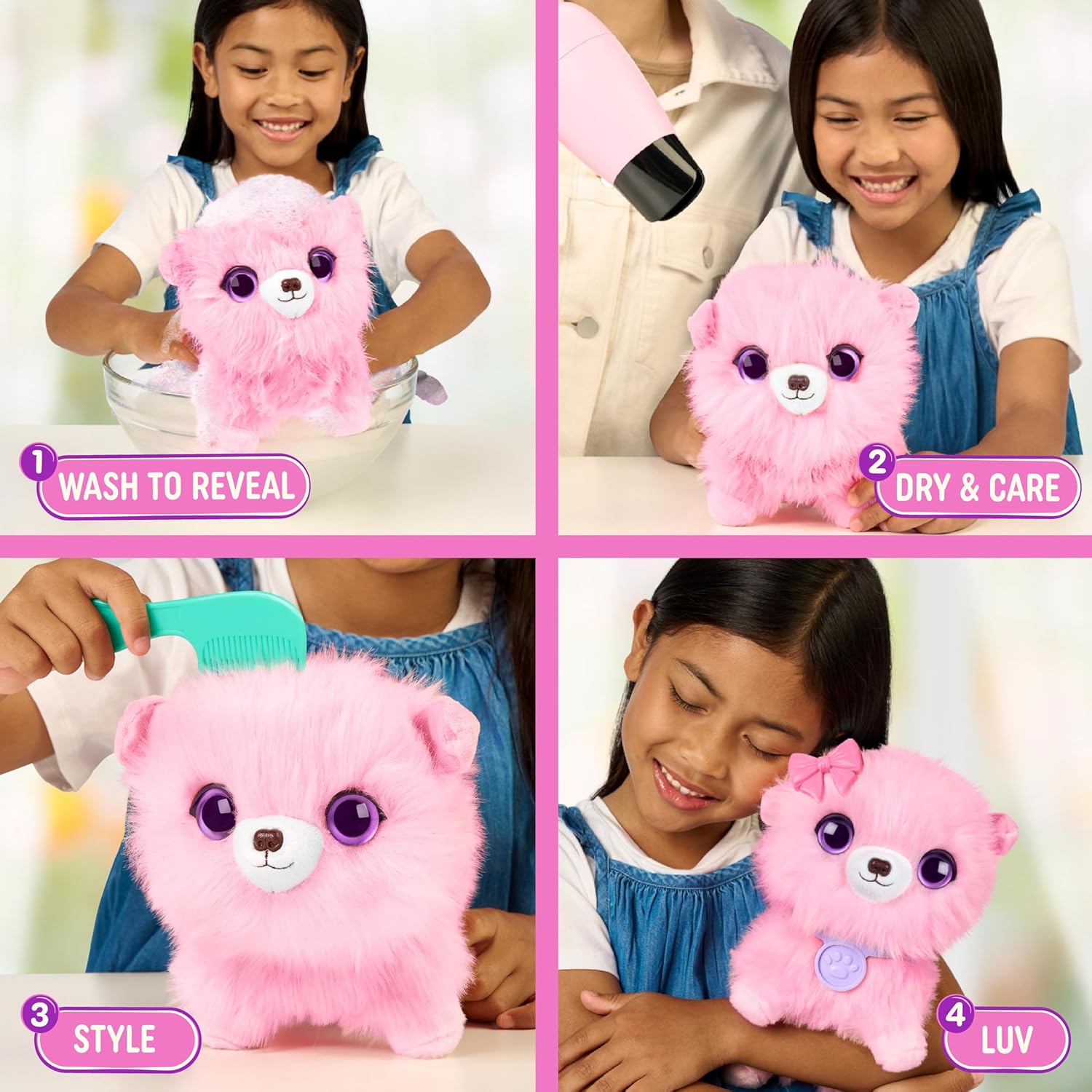 SCRUFFALUVS Pink Surprise Pet, Mystery Plush Toys