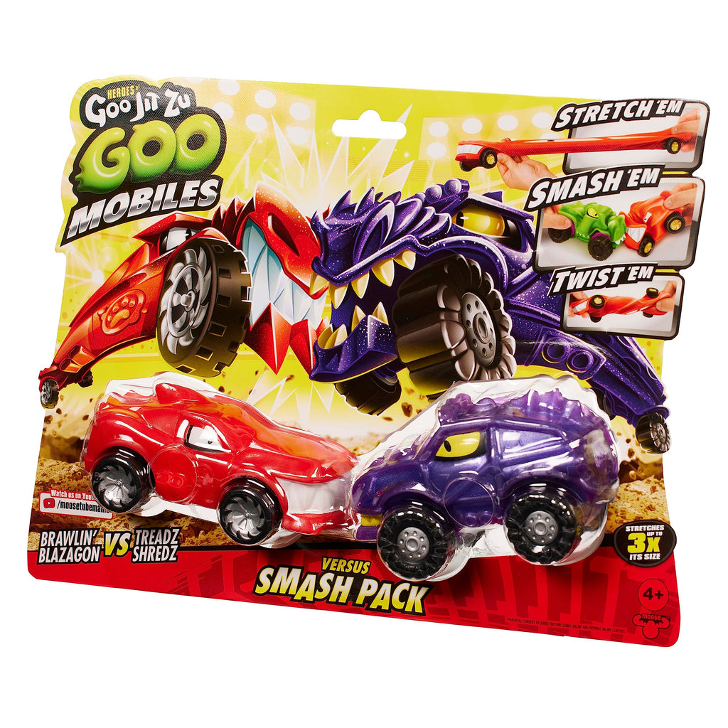 Heroes of Goo Jit Zu Goo Mobiles Versus Smash Pack with Brawlin Blazagon vs Treadz Shredz vehicles
