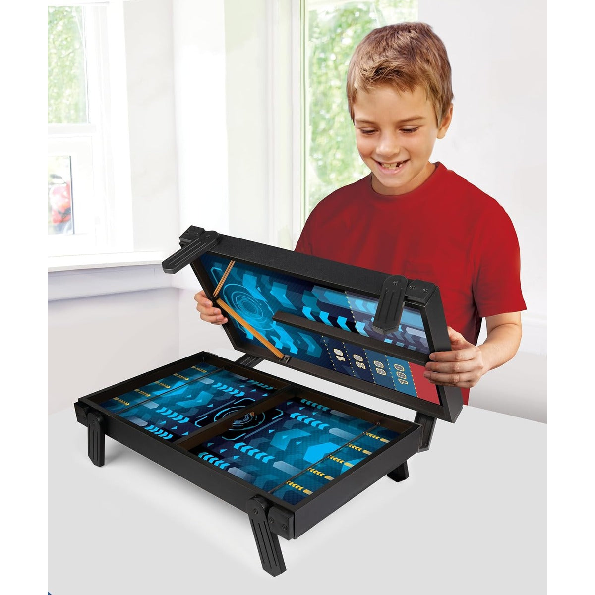 Merchant Ambassador 2 in 1 Sling Hockey & Rebound shuffleboard !Wooden Game Set! Age 5 & Above! Girls and Boys