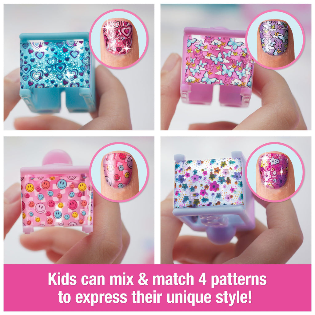 Cool Maker, GO GLAM Studio Nail Kit, Style 200 Nails, 4 Designs, 2 Polish Applicators & Mask (Packaging May Vary), Arts and C