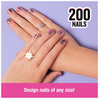 Cool Maker, GO GLAM Studio Nail Kit, Style 200 Nails, 4 Designs, 2 Polish Applicators & Mask (Packaging May Vary), Arts and C