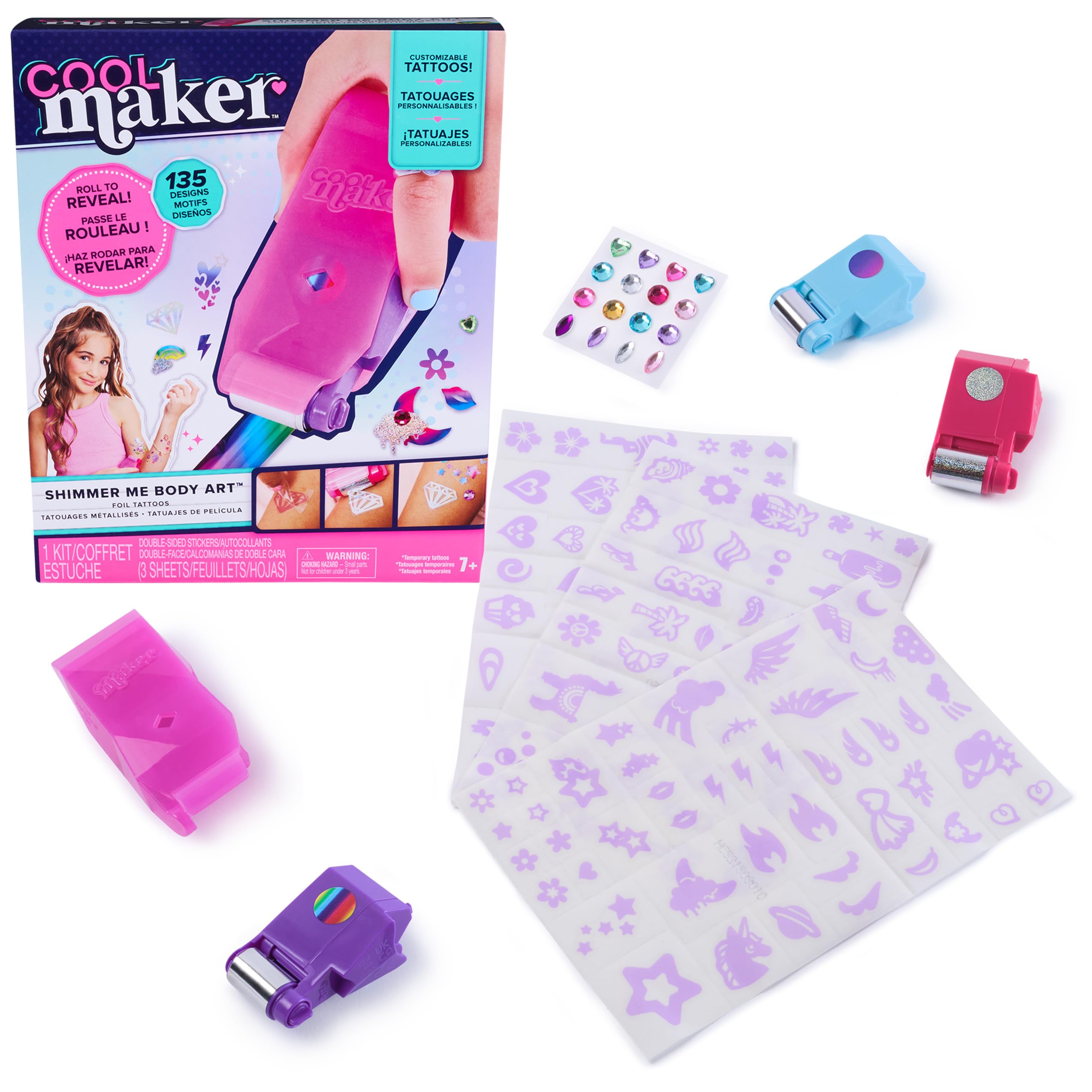 Shimmer Me Body Art Kit by Cool Maker: 135 Temporary Tattoo Designs, Foils