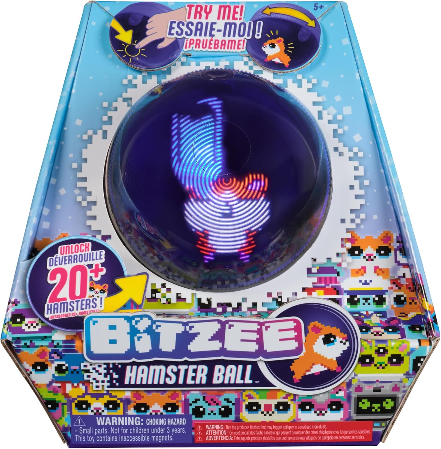 Bitzee, Hamster Ball Interactive Toy with Over 20 Hamsters Inside, Rolls and Reacts to Touch, Digital Pet Kids Toys for Girls